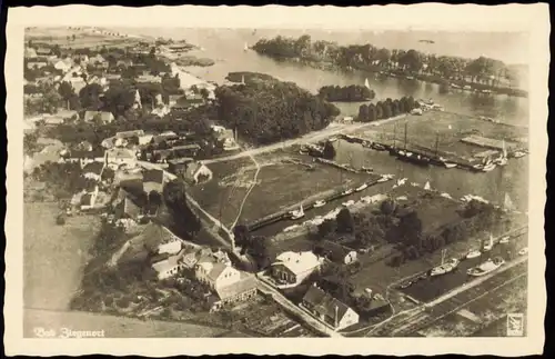 Postcard Ziegenort Trzebież Abzug Luftbild b Police Pölitz Pommern 1940