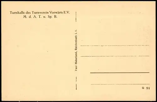 Rotschau-Reichenbach (Vogtland) Turnhalle des Turnverein Vorwärts E.V. 1923