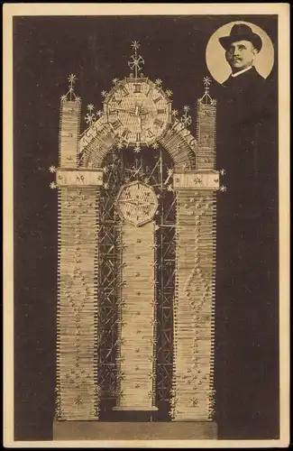 Ansichtskarte Goslar KUNSTUHR aus Strohhalmen gefertigt von Aug. Lehrke 1920