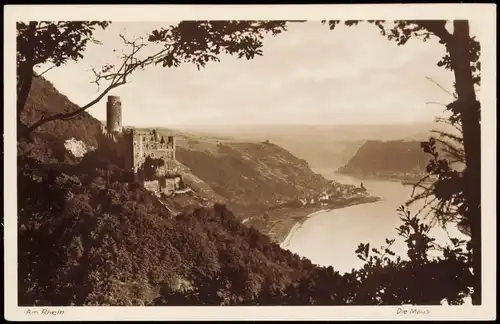 Ansichtskarte Wellmich-St. Goarshausen Burg Maus Am Rhein 1930