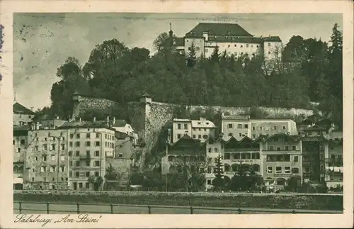 Ansichtskarte Salzburg Stadtteilansicht Partie "Am Stein" 1923