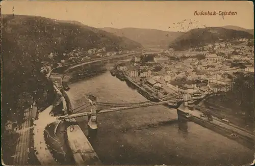 Postcard Tetschen-Bodenbach Decín Panorama-Ansicht 192