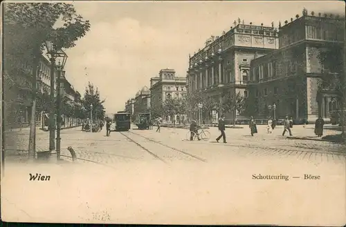 Ansichtskarte Wien Schottenring Börse 1900