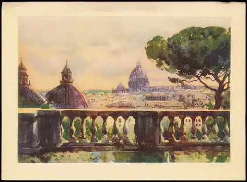 Cartoline Rom Roma Panorama-Ansicht Roma Dal Pincio (Künstlerkarte) 1960