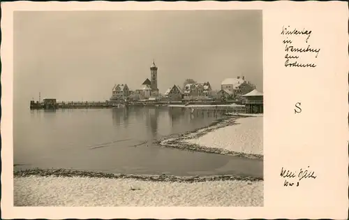 Wasserburg am Bodensee Panorama-Ansicht "Wintertag am Bodensee" 1958