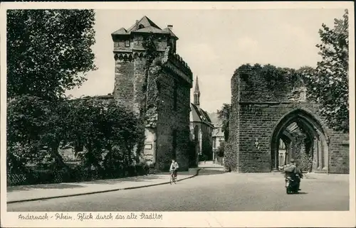 Ansichtskarte Andernach Blick durch das alte Stadttor 1953    20 Pf. Posthorn