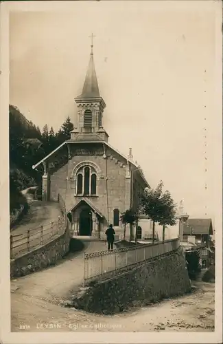 Ansichtskarte Leysin Katholische Kirche, Eglise Catholique 1930