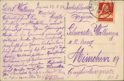 Ansichtskarte Leysin Katholische Kirche, Eglise Catholique 1930