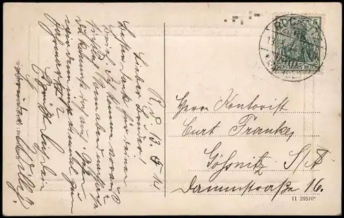 Rochlitz Rochlitzer Berg. Fr.-August-Denkmal  orphyr-Bruch. 1914 Passepartout
