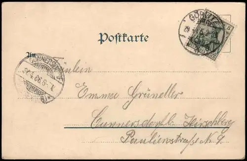Ansichtskarte Görlitz Zgorzelec Gewerbehaus mit Reichenbacher Thurm. 1906