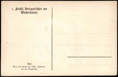 Ansichtskarte Kiel I. Sächs. Kriegerfahrt zur Wasserkante. 1914