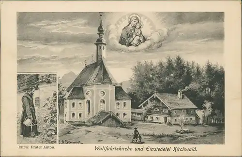 Nußdorf am Inn Wallfahrtskirche und Einsiedelei Kirchwald. 2 Bild 1911