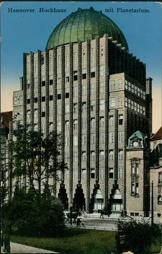 Ansichtskarte Hannover Hochhaus mit Planetarium. 1923