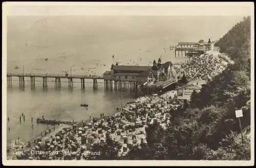 Ansichtskarte Sellin Strand, Seebrücke - Strand-Casino 1930