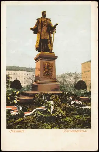 Ansichtskarte Chemnitz Körnerdenkmal, Ortsansicht 1900