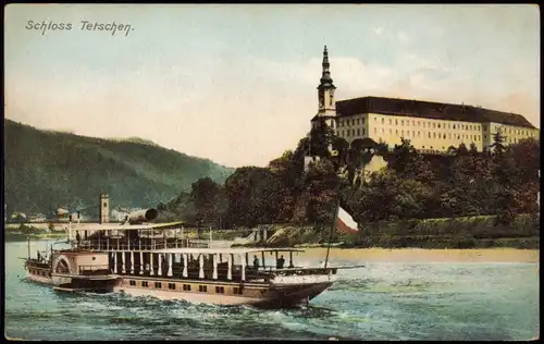 Postcard Tetschen-Bodenbach Decín Schloß 1915