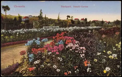 Ansichtskarte Chemnitz Stadtpark, Staude-Garten 1927