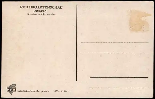 Ansichtskarte Dresden Eichwiese mit Blumenplan REICHSGARTENSCHAU 1936