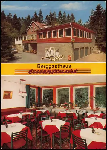 Bad Münder (Deister)  Berggasthaus „Eulenflucht" Reklame-Karte 1970
