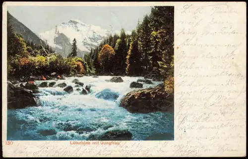 Ansichtskarte Grindelwald Lütschine mit Jungfrauen 1903
