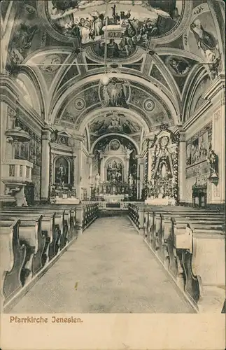 Cartoline Jenesien Pfarrkirche Jenesien Kirchen-Innenansicht 1910