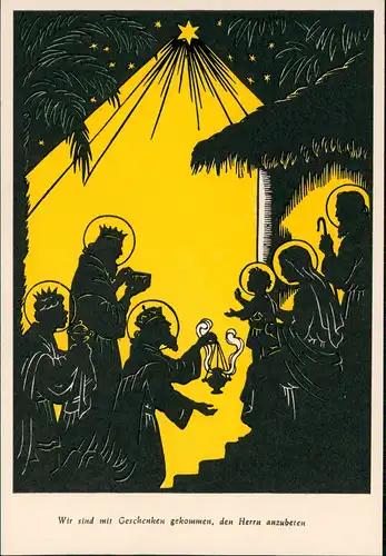 Motiv-AK Religion Bibel Kirche: Wir sind mit Geschenken gekommen, den   1950