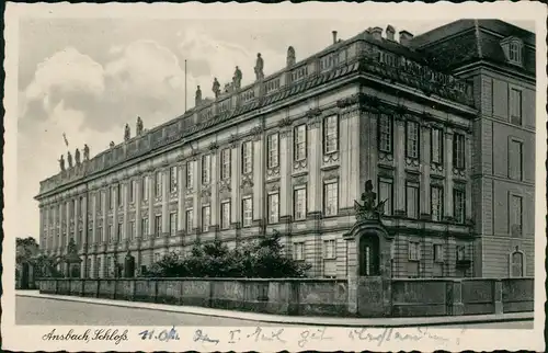 Ansichtskarte Ansbach Schloß 1937