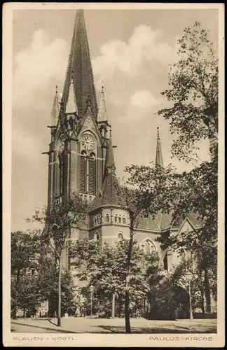 Ansichtskarte Plauen (Vogtland) Partie an der Kirche Pauluskirche 1933