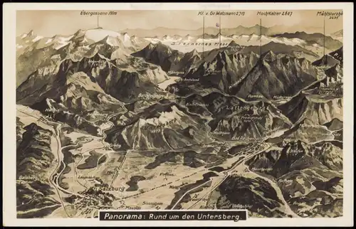 Ansichtskarte Salzburg Landkarten AK Untersberg 1930