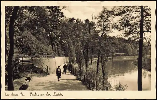 Ansichtskarte Zwickau Partie an der Mulde 1939