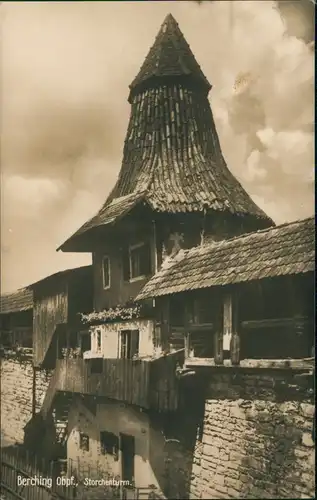Ansichtskarte Berching Bacham Storchenturm 1930