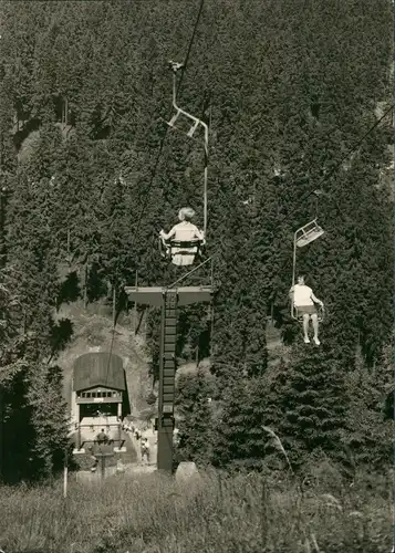 Ansichtskarte Oberhof (Thüringen) Schanze am Rennsteig Sessellift 1969