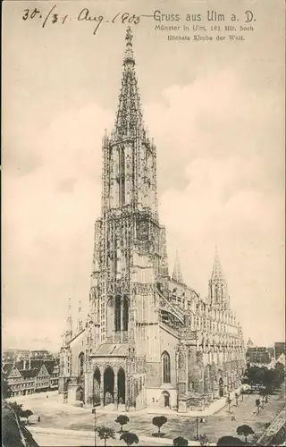 Ansichtskarte Ulm a. d. Donau Ulmer Münster - Platz 1913