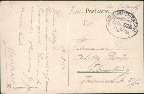 Ansichtskarte Syburg-Dortmund Hohensyburgdenkmal 1916 Bahnpost als Feldpost