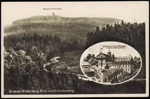 Ansichtskarte Bad Schandau 2 Bild Fotomontage Winterberg 1929