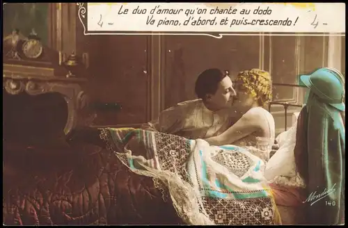 Ansichtskarte  Liebe Liebespaare - Love Amour küssendes Paar 1917