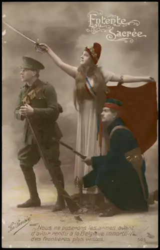 .Frankreich Patriotika Frankreich Entente Sacrée France Fotokunst Militäre 1916