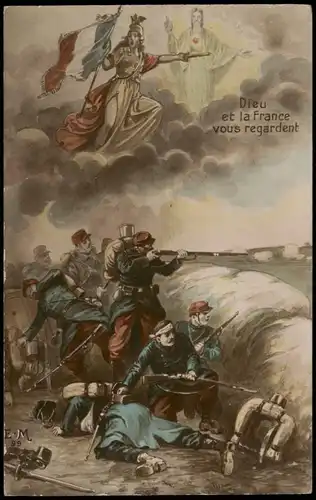 .Frankreich Dieu et la France vous regardent Patriotika Frankreich France 1915