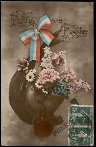 CPA .Frankreich Patriotika Frankreich Patrie FLEURS DE FRANCE 1916