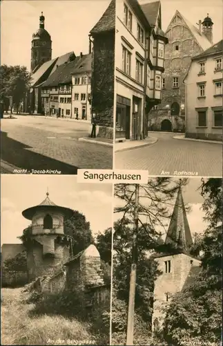 Sangerhausen DDR MB Jacobkirche, Rathaus, Berggasse, Marienkirche 1960