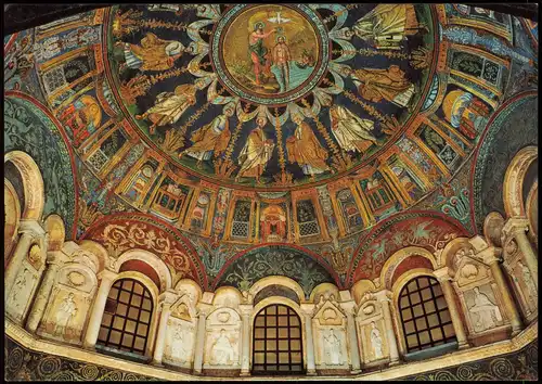 Cartoline Ravenna Das Baptisterium der Ortodoxen Kirche Innenansicht 1980