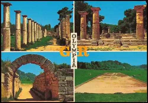 Olympia Souvenir of Olympia Ricordo di Olimpia (Mehrbild-AK) 1980