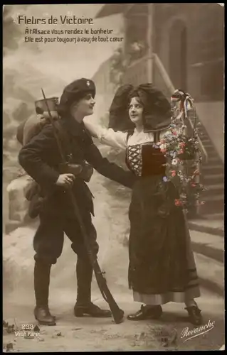 .Frankreich Patriotika Frankreich France Fleurs de Victoire Militär 1915