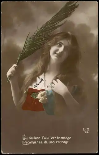 .Frankreich Patriotika Frankreich France schöne Frau Fotokunst 1916