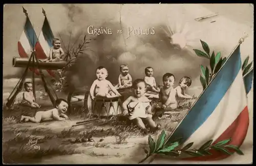 .Frankreich Patriotika Frankreich France Kinder GRAINE PE POILUS 1915