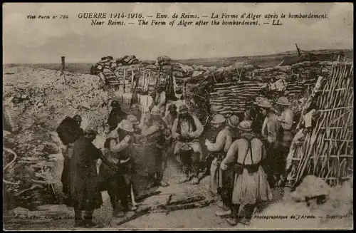 .Frankreich GUERRE La Ferme d'Alger après le bombardement. Militär 1916