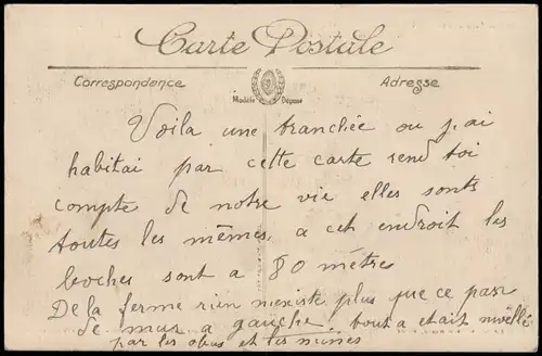 .Frankreich GUERRE La Ferme d'Alger après le bombardement. Militär 1916