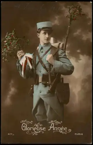 .Frankreich Patriotika Frankreich France Soldat Glorieuse Année 1915