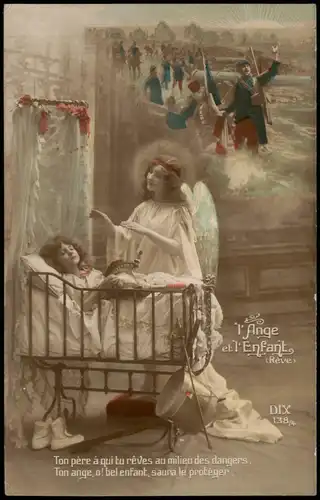 .Frankreich Patriotika Frankreich Militaria France l'Ange et l'Enfant, 1915