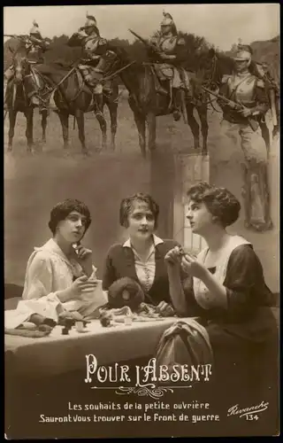 .Frankreich Patriotika Frankreich France Militär Soldaten u. Frauen 1915